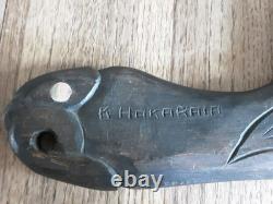 Vintage New Zealand Maori Carved Wood War Club Paddle Created By K Hakaraia
