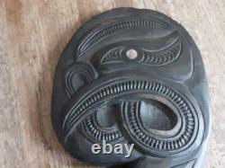 Vintage New Zealand Maori Carved Wood War Club Paddle Created By K Hakaraia