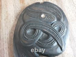 Vintage New Zealand Maori Carved Wood War Club Paddle Created By K Hakaraia