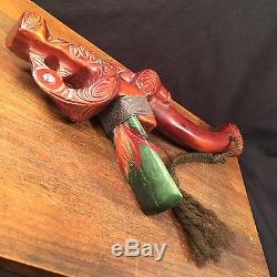 Vintage New Zealand Maori Chief Adz Toki Jade Blade Tomahawk PRIORITY MAIL