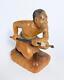 Vintage New Zealand Maori Warrior Figure Carved Wooden Sculpture Oceanic Art