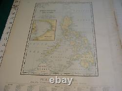 Vintage Original 1898 Rand McNally Map NEW ZEALAND TASMANIA + index, 15 x 21