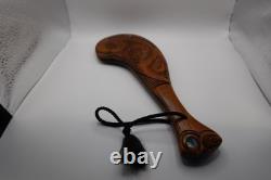 Vintage Ornamental Maori Wahaika Club Carved Wood Patu Ceremonial New Zealand