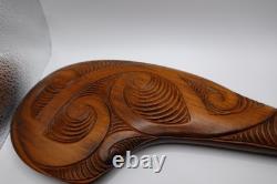 Vintage Ornamental Maori Wahaika Club Carved Wood Patu Ceremonial New Zealand