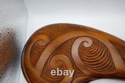 Vintage Ornamental Maori Wahaika Club Carved Wood Patu Ceremonial New Zealand