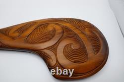 Vintage Ornamental Maori Wahaika Club Carved Wood Patu Ceremonial New Zealand