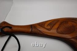 Vintage Ornamental Maori Wahaika Club Carved Wood Patu Ceremonial New Zealand