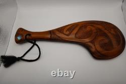 Vintage Ornamental Maori Wahaika Club Carved Wood Patu Ceremonial New Zealand