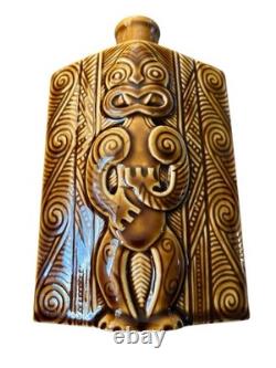 Vintage Parker Pottery Lincoln Wine Brown Bottle New Zealand Maori Rare No Top