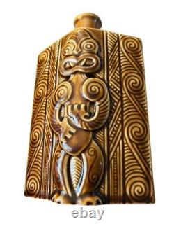 Vintage Parker Pottery Lincoln Wine Brown Bottle New Zealand Maori Rare No Top