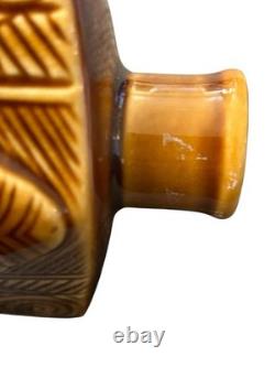 Vintage Parker Pottery Lincoln Wine Brown Bottle New Zealand Maori Rare No Top