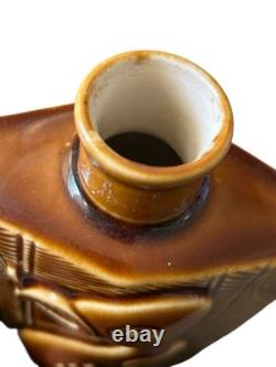 Vintage Parker Pottery Lincoln Wine Brown Bottle New Zealand Maori Rare No Top