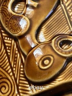 Vintage Parker Pottery Lincoln Wine Brown Bottle New Zealand Maori Rare No Top