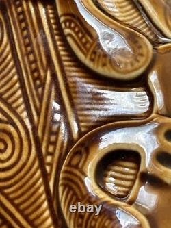 Vintage Parker Pottery Lincoln Wine Brown Bottle New Zealand Maori Rare No Top