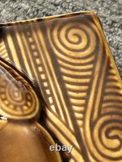 Vintage Parker Pottery Lincoln Wine Brown Bottle New Zealand Maori Rare No Top