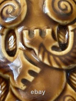 Vintage Parker Pottery Lincoln Wine Brown Bottle New Zealand Maori Rare No Top