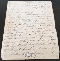 Vintage Signed Letter New Zealand Wars 58th Regiment