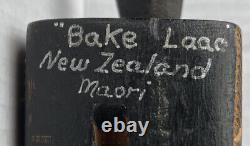 Vintage Tahitian/Polynesian TOERE DRUM withRhythm Sticks NEW ZEALAND MAORI Carved