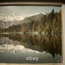 Vintage Tinted Photo By Whites Aviation New Zealand 1960s Lake Matheson