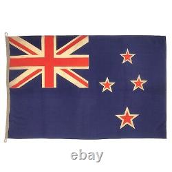 Vintage Wool Hand Painted New Zealand Flag Cloth Nautical Union Jack Art Textile