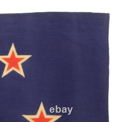 Vintage Wool Hand Painted New Zealand Flag Cloth Nautical Union Jack Art Textile
