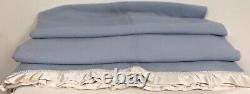 Vntg Onehunga Woolen Mills Auckland New Zealand Lovely Blue Blanket Satin Trim