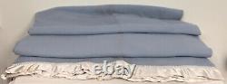 Vntg Onehunga Woolen Mills Auckland New Zealand Lovely Blue Blanket Satin Trim