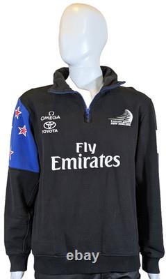 Vtg Emirates Team New Zealand 1/4 Zip Sweatshirt Jimmy Hadder Owner America's
