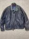 Vtg New Zealand Outback Cooper Collections Black Green L Bomber Leather Jacket
