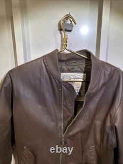 Vtg New Zealand Outback Cooper Collections Black Green L Bomber Leather Jacket