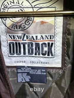 Vtg New Zealand Outback Cooper Collections Black Green L Bomber Leather Jacket