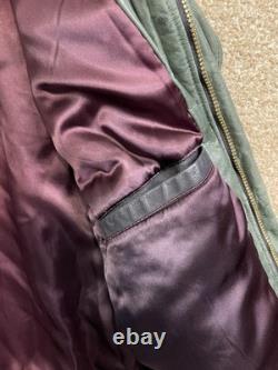 Vtg New Zealand Outback Cooper Collections Black Green L Bomber Leather Jacket