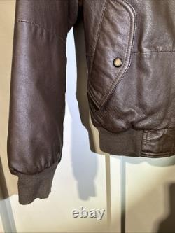 Vtg New Zealand Outback Cooper Collections Black Green L Bomber Leather Jacket