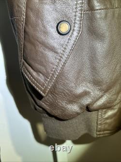 Vtg New Zealand Outback Cooper Collections Black Green L Bomber Leather Jacket