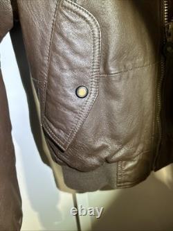 Vtg New Zealand Outback Cooper Collections Black Green L Bomber Leather Jacket