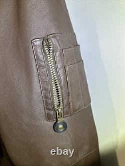 Vtg New Zealand Outback Cooper Collections Black Green L Bomber Leather Jacket