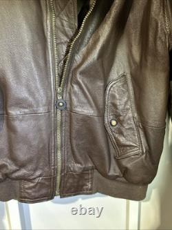 Vtg New Zealand Outback Cooper Collections Black Green L Bomber Leather Jacket