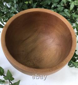 Vtg New Zealand Rare Kauri Wood Handcrafted Turned Bowl 5 1/2 D Art Signed WOW