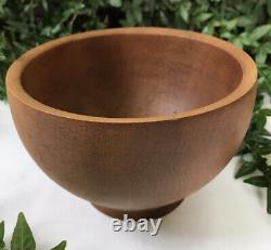Vtg New Zealand Rare Kauri Wood Handcrafted Turned Bowl 5 1/2 D Art Signed WOW