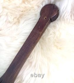 Vtg maori tiki tribal art terewa kerekere carved new zealand paddle oar shell