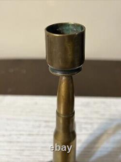 WW11 American Trench Art New Zealand 1942 Coin Candle Holder Brass Copper 7