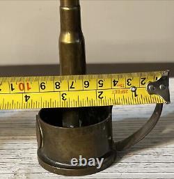 WW11 American Trench Art New Zealand 1942 Coin Candle Holder Brass Copper 7