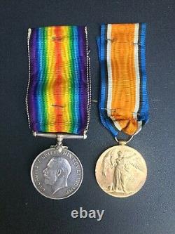 WW1 medal pair N. Z. E. F Wounded 6th May, 1917 3rd New Zealand Rifle Brigade