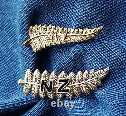 WW2 NEW ZEALAND FERN RAF AIRCREW PIN BADGES x 2 -authentic