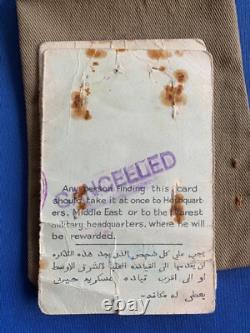 WW2 New Zealand NZEF Middle East Security Personnel ID Card RARE! D55