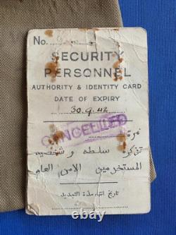 WW2 New Zealand NZEF Middle East Security Personnel ID Card RARE! D55