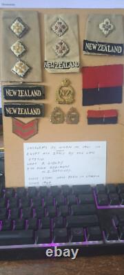 WW2 New Zealand officers badges and insignia 2NZEF named