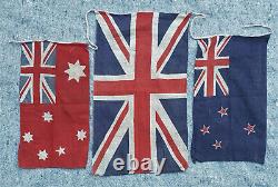 WW2 Victory Day ANZAC forces flags Australian and New Zealand c1940 X3 original