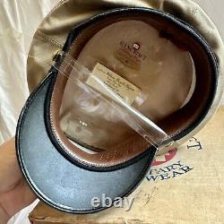 WWII US Navy Officer Visor Hat Named Naval Air Attache To New Zealand In Org Box