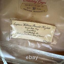 WWII US Navy Officer Visor Hat Named Naval Air Attache To New Zealand In Org Box